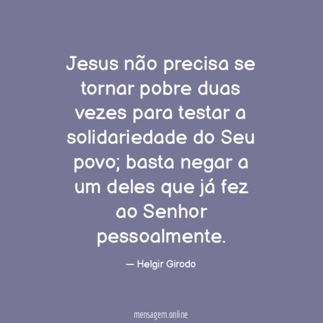 Jesus não precisa se tornar pobre duas vezes