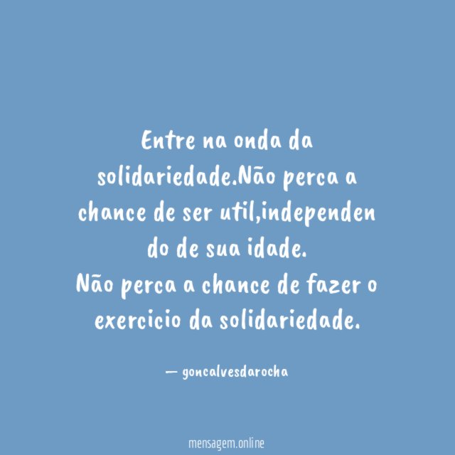 Entre na onda da solidariedade