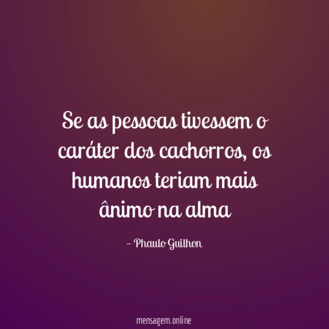 Se as pessoas tivessem o caráter dos cachorros