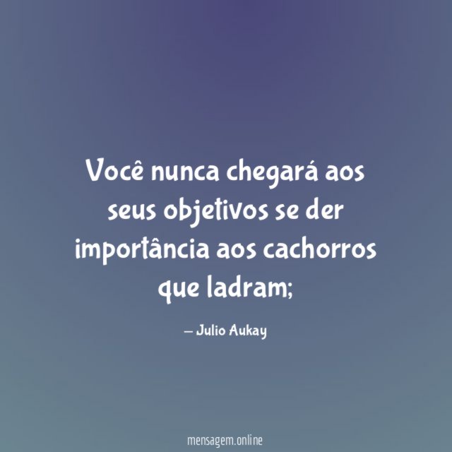 Você nunca chegará aos seus objetivos se der