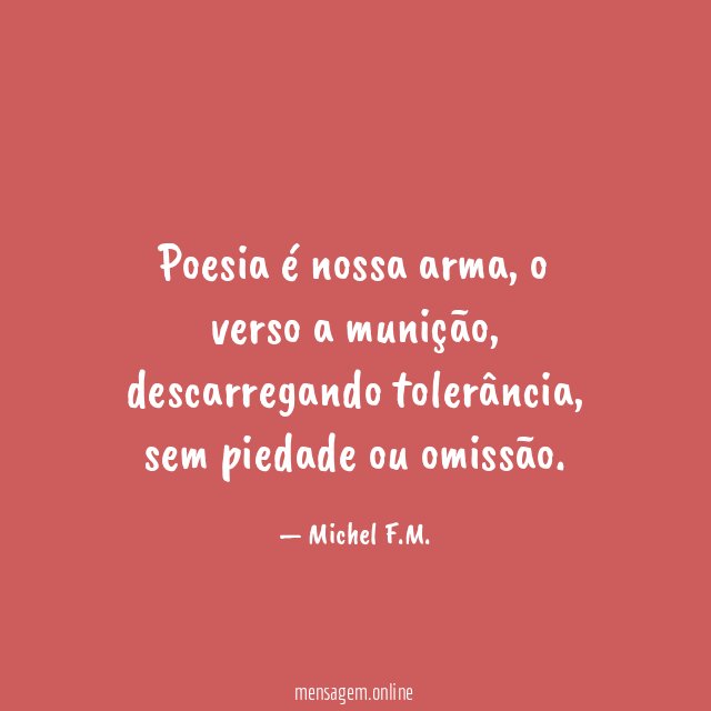 Poesia é nossa arma