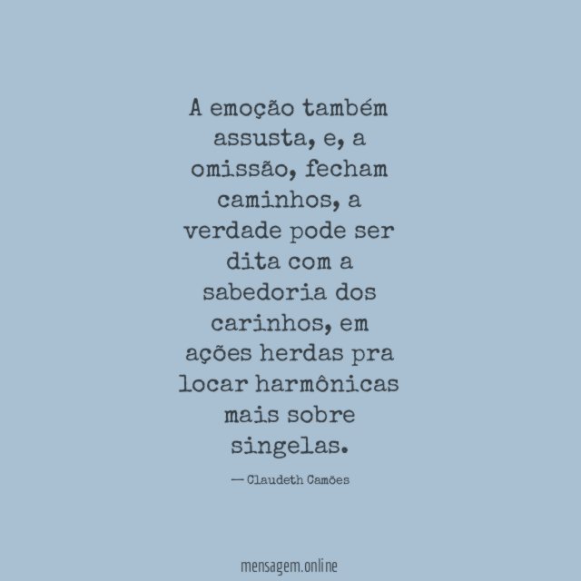 A emoção também assusta