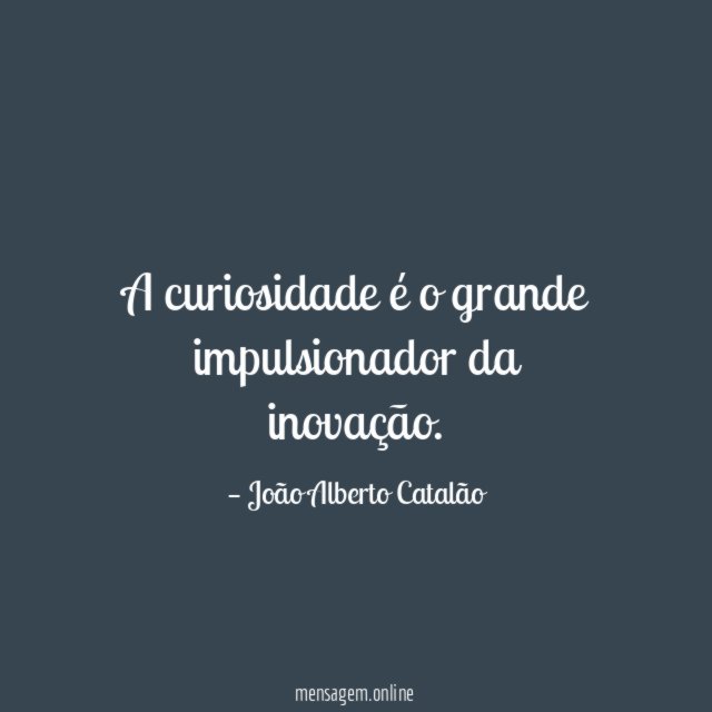A curiosidade é o grande impulsionador da inovação