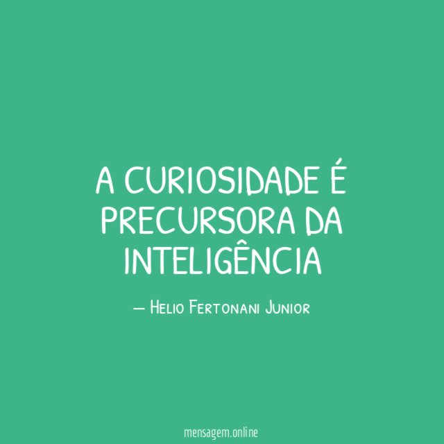 A curiosidade é precursora da inteligência