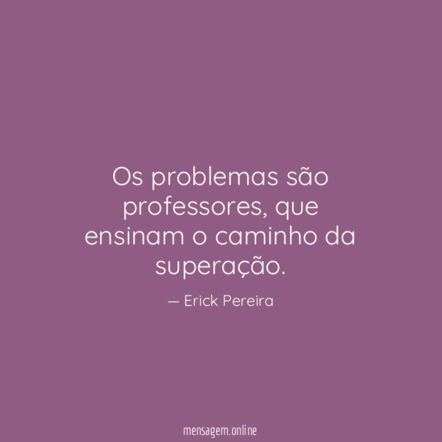 Os problemas são professores