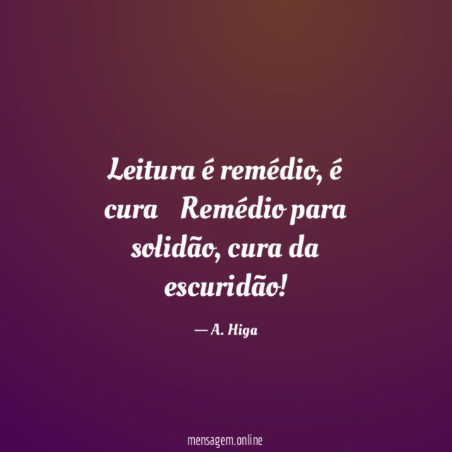 Leitura é remédio