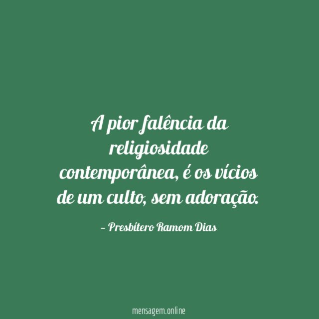 A pior falência da religiosidade contemporânea