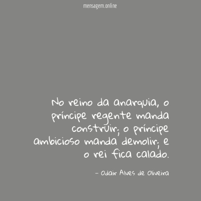 No reino da anarquia