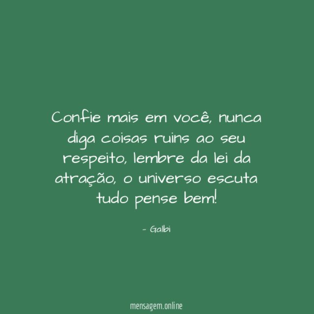 Confie mais em você