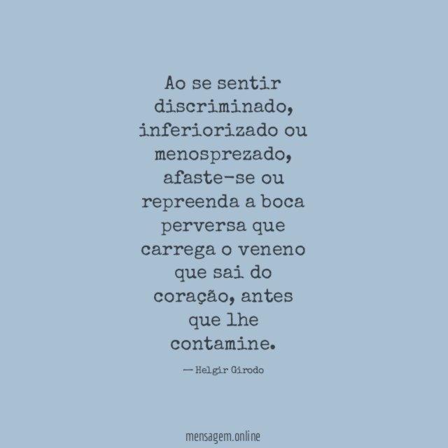 Ao se sentir discriminado