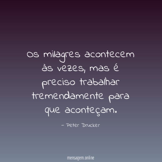 Os milagres acontecem às vezes