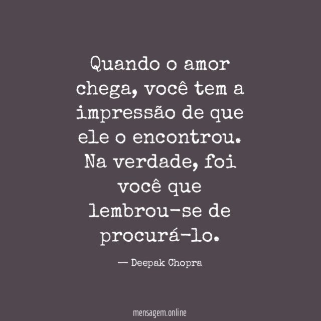 Quando o amor chega