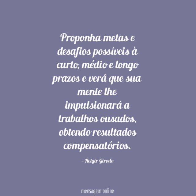 Proponha metas e desafios possíveis à curto