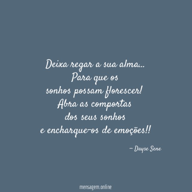 Deixa regar a sua alma