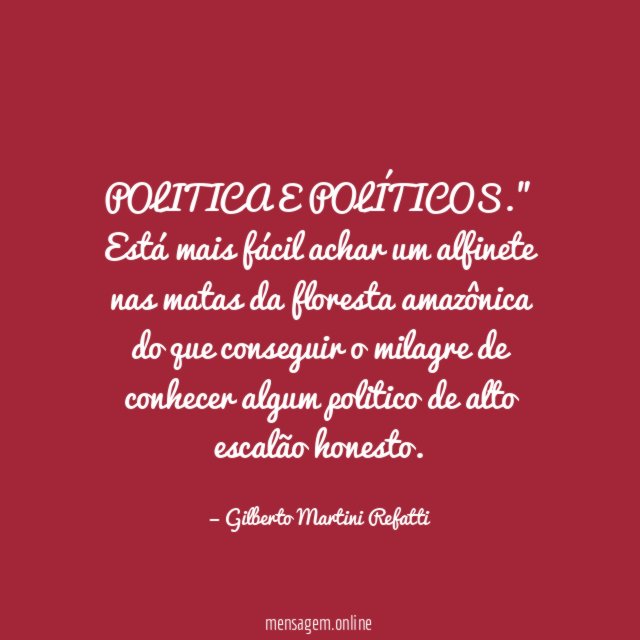 POLITICA E POLÍTICOS