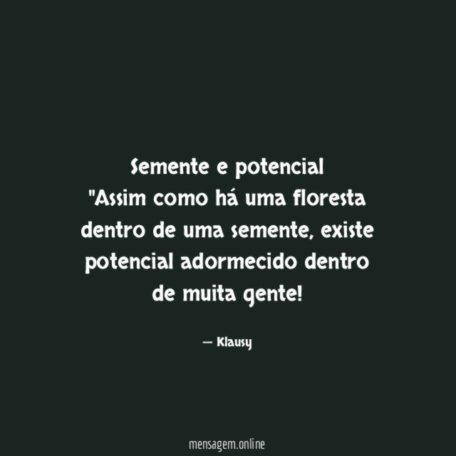 Semente e potencial