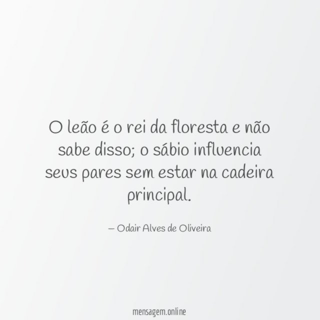 O leão é o rei da floresta e não sabe disso