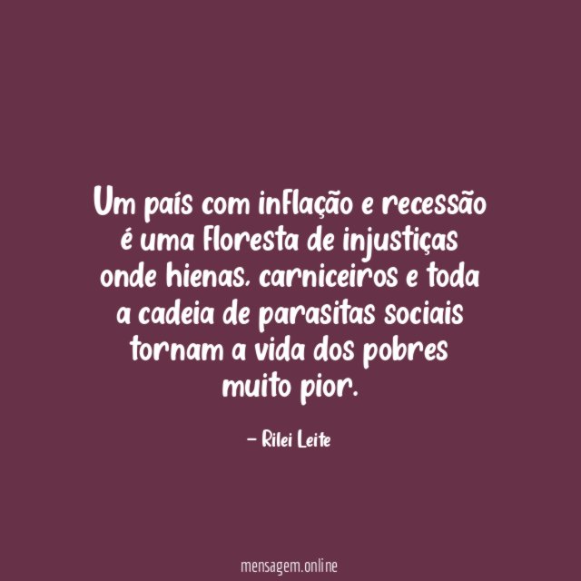 Um país com inflação e recessão é uma