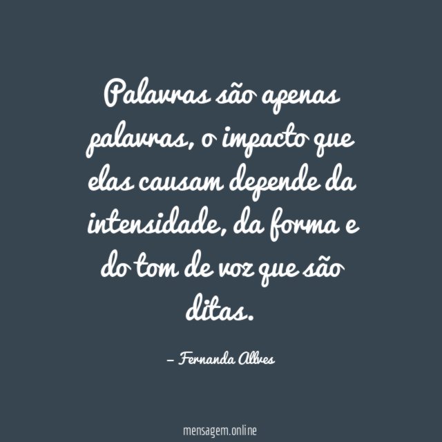 Palavras são apenas palavras