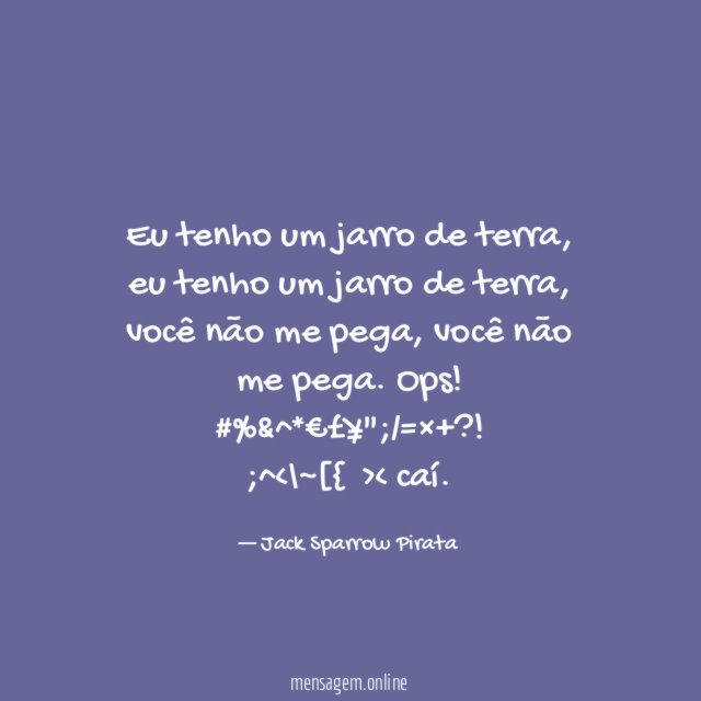 Eu tenho um jarro de terra