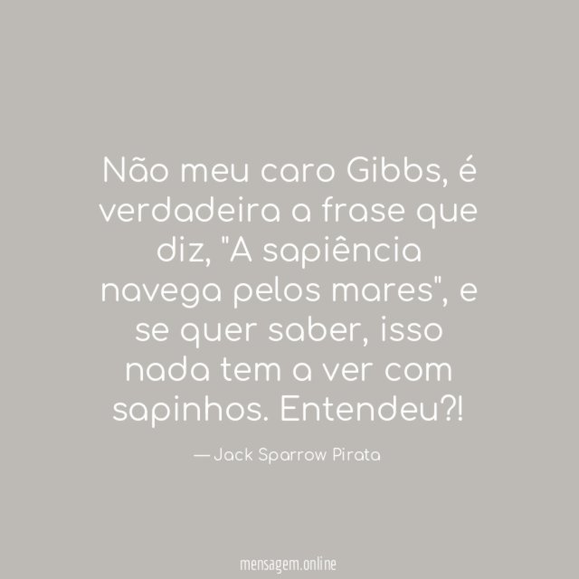Não meu caro Gibbs