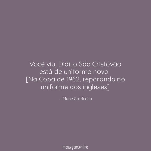 Você viu, Didi, o São Cristóvão está de uniforme novo!
