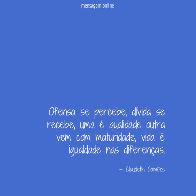 Ofensa se percebe
