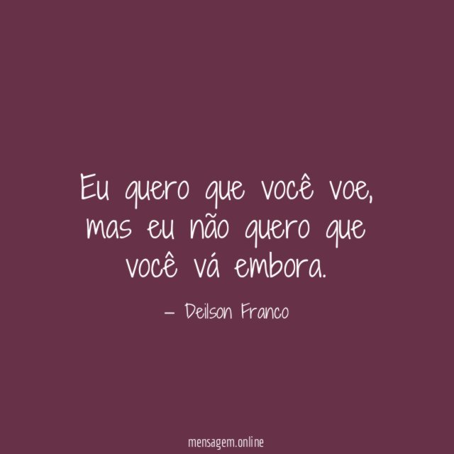 Eu quero que você voe