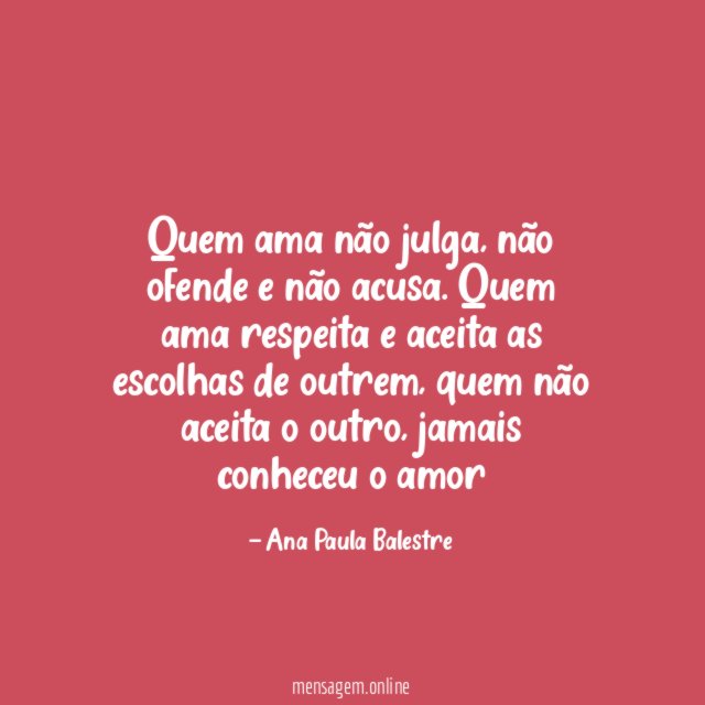 Quem ama não julga