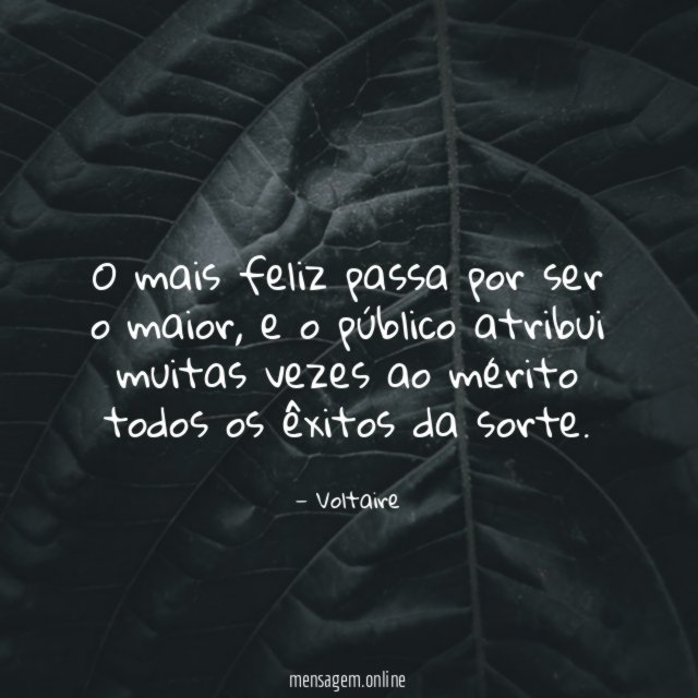 O mais feliz passa por ser o maior