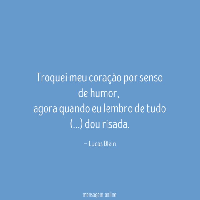 Troquei meu coração por senso de humor