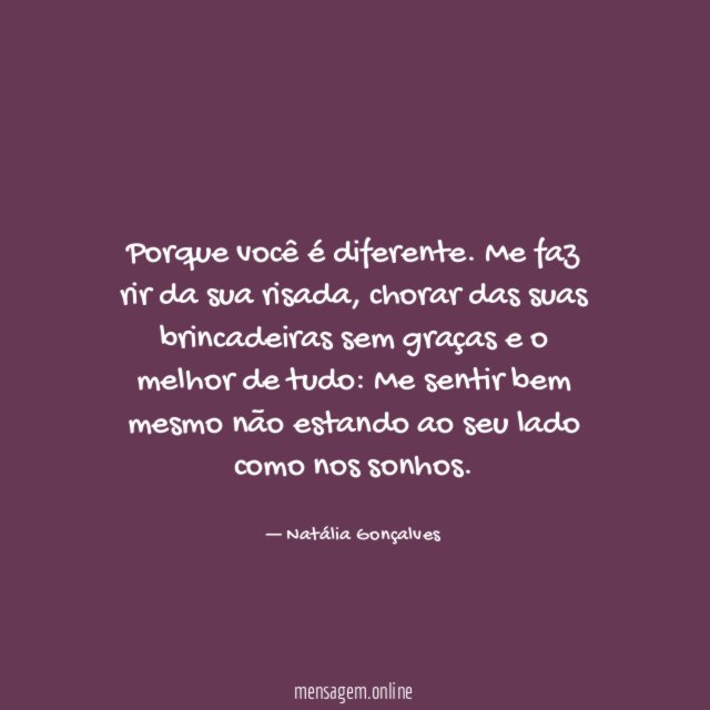 Porque você é diferente