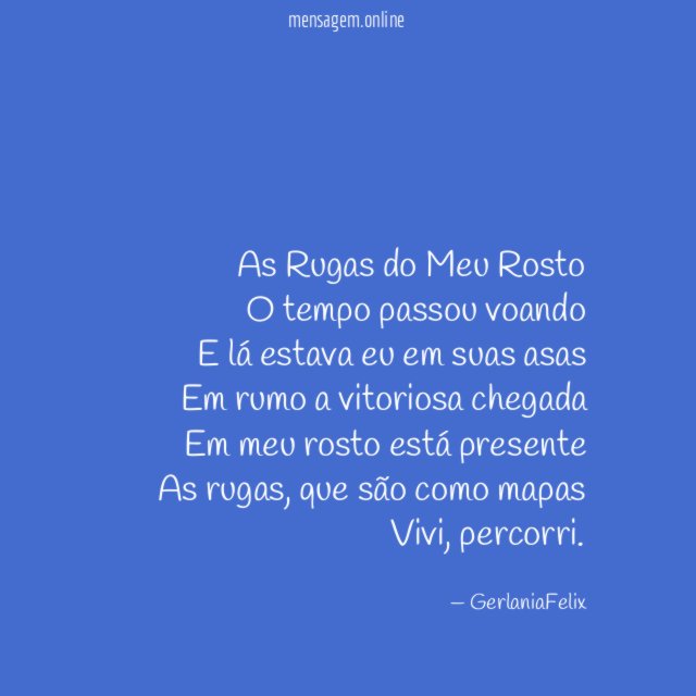 As Rugas do Meu Rosto