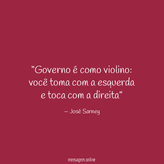 Governo é como violino