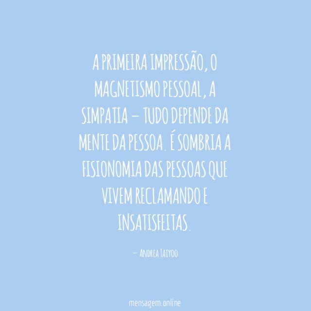 A primeira impressão