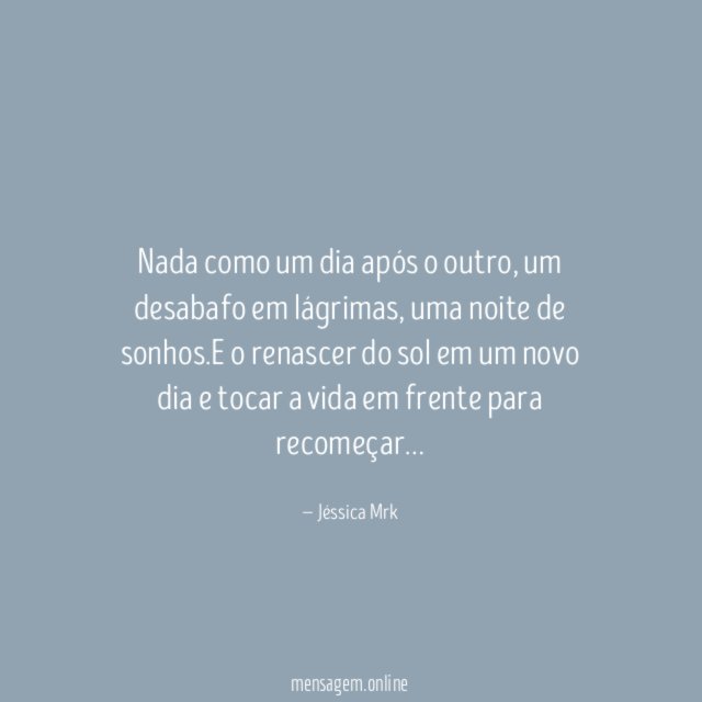 Nada como um dia após o outro