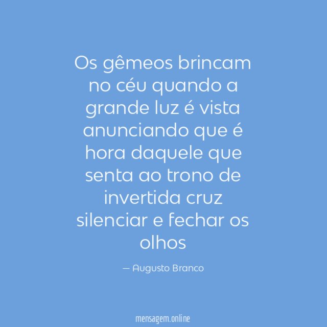 Os gêmeos brincam no céu quando a grande luz
