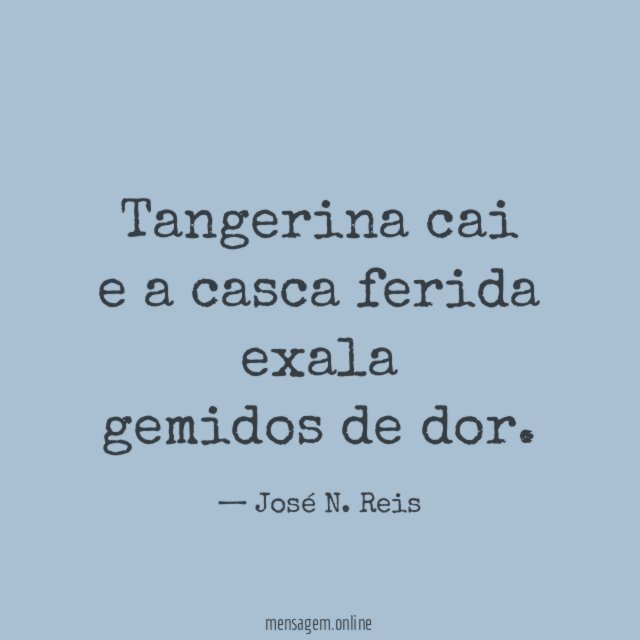 Tangerina cai e a casca ferida exala gemidos de dor