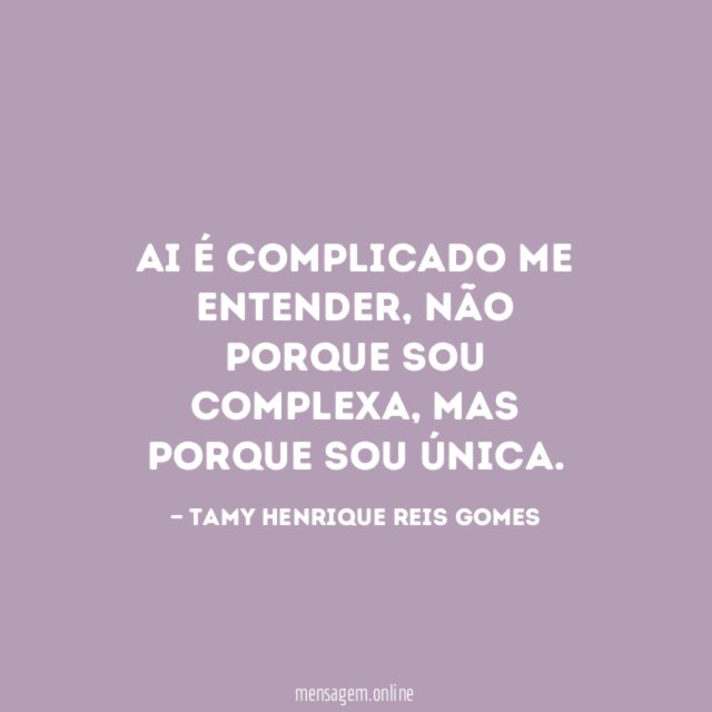 Ai é complicado me entender