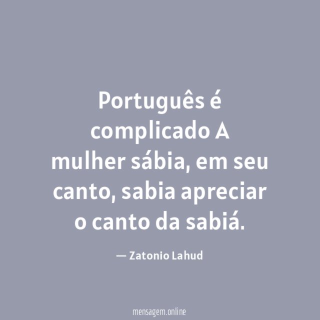 Português é complicado