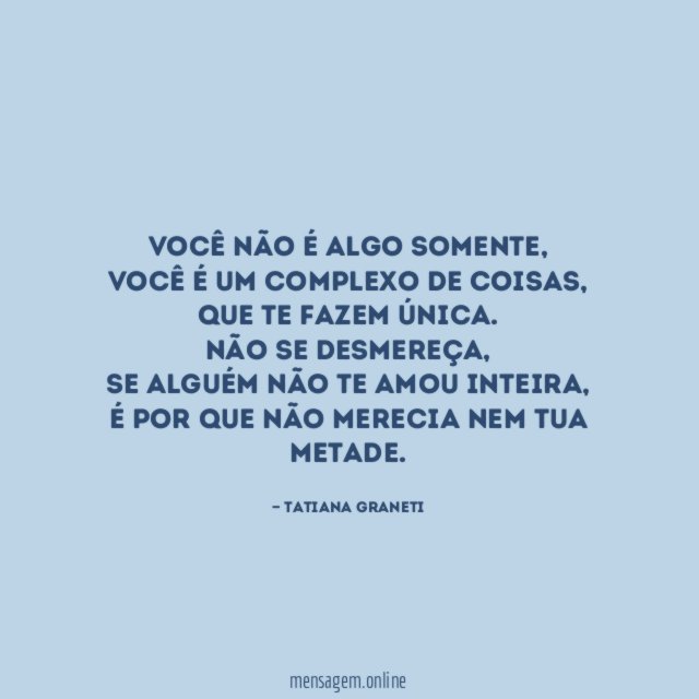 Você não é algo somente