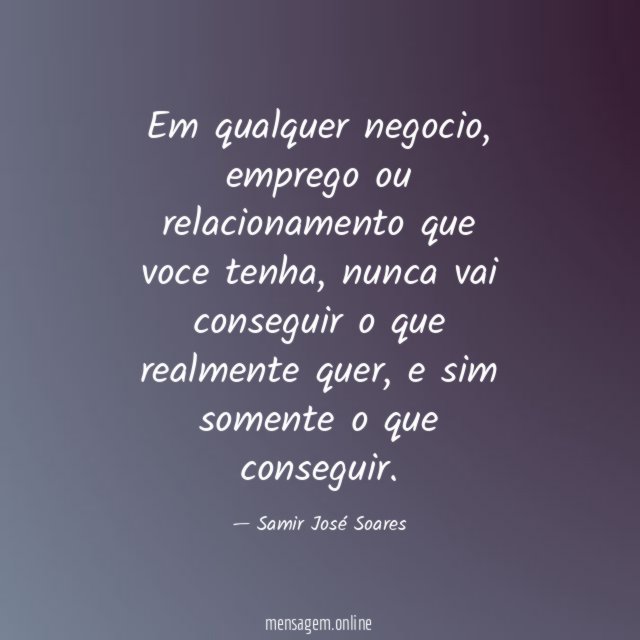 Em qualquer negocio