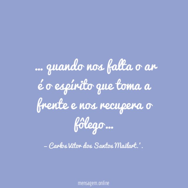 quando nos falta o ar é