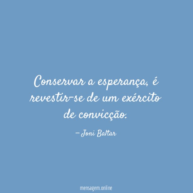 Conservar a esperança