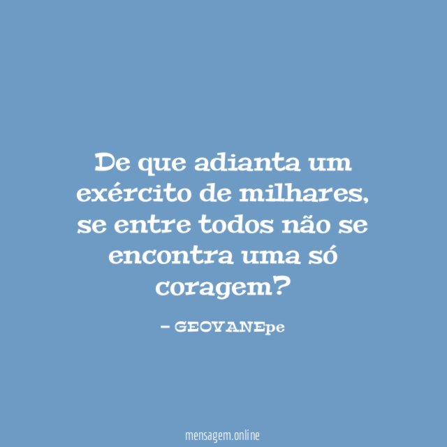 De que adianta um exército de milhares
