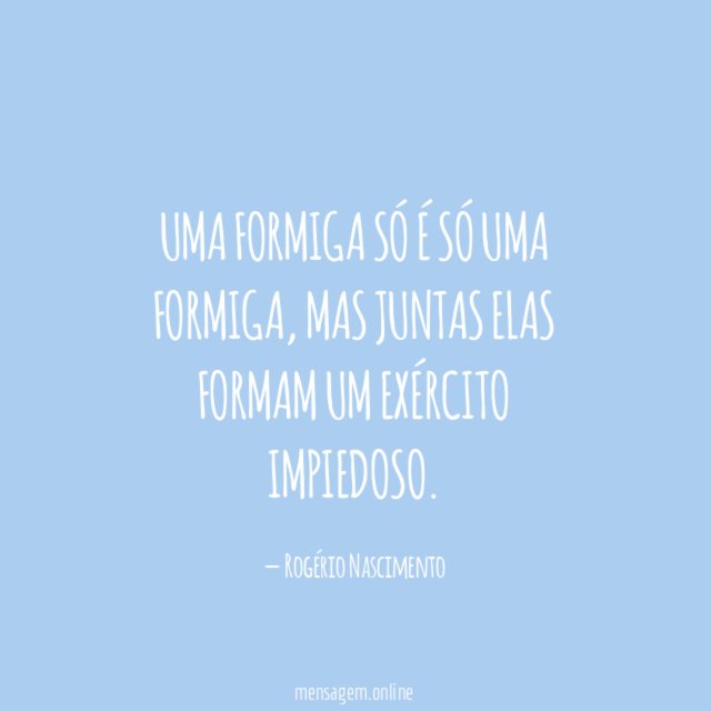 Uma formiga só é só uma formiga