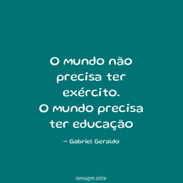 O mundo não precisa ter exército
