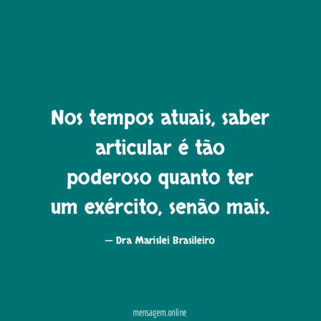 Nos tempos atuais