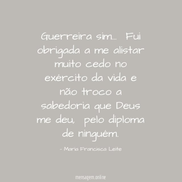 Guerreira sim