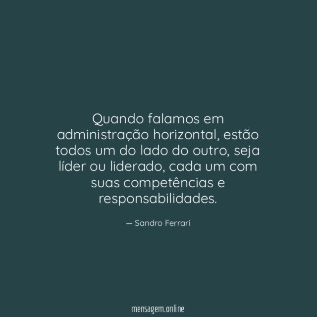 Quando falamos em administração horizontal